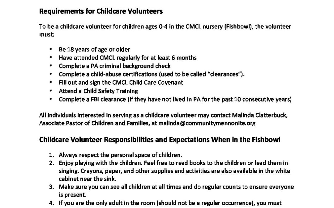 18_0220 CMCL Fishbowl Childcare Volunteer Handbook