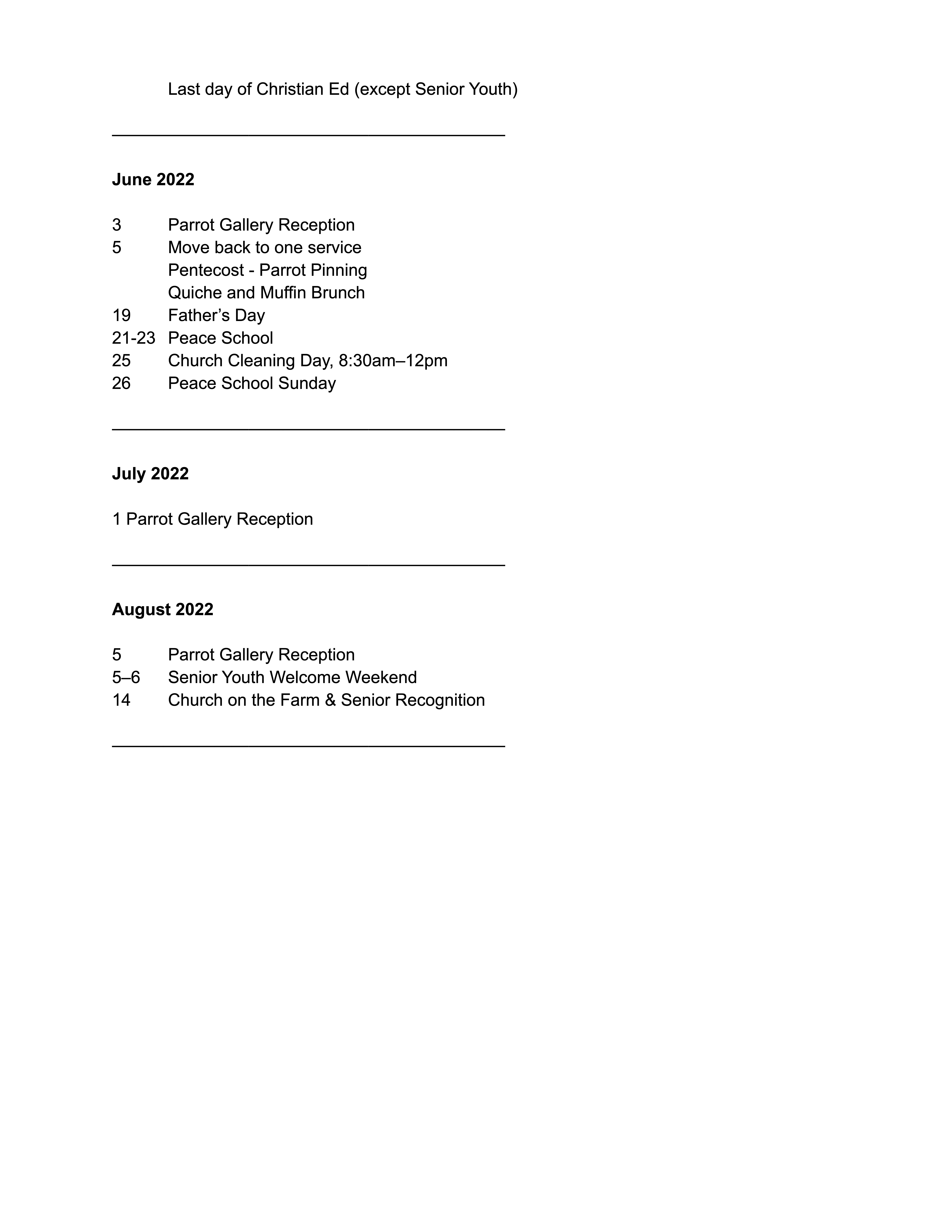 3 Working Church Calendar 2021-22