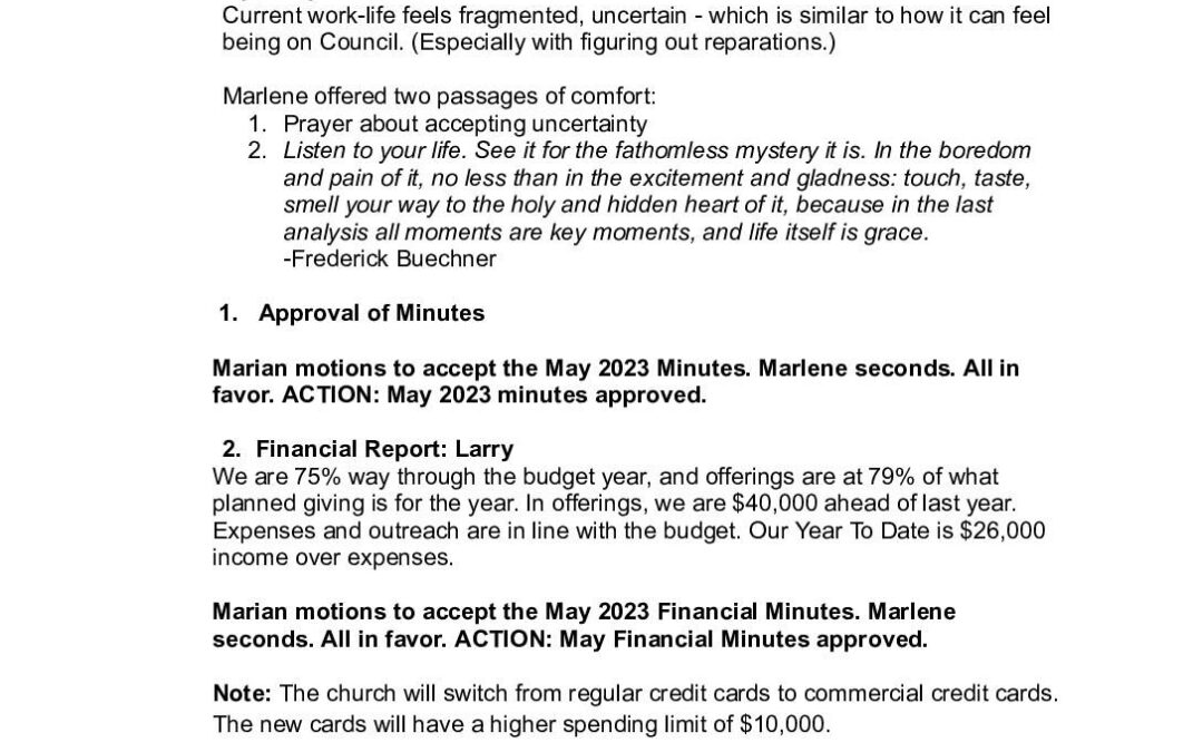 CMCL Church Council Agenda 7_00, June 12, 2023 (zoom)
