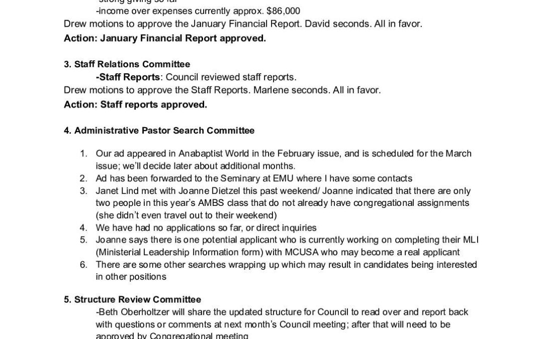 CMCL Council Meeting 7_30 PM Grant Street Building February 17, 2025