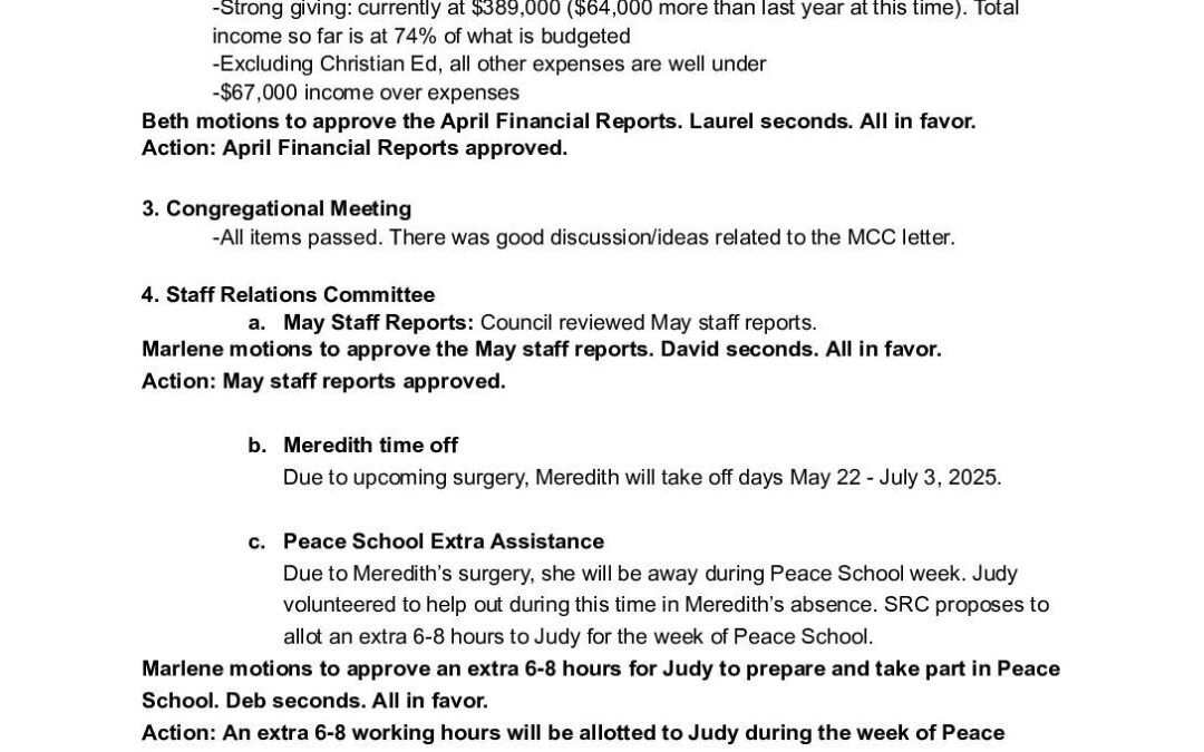 CMCL Council Meeting 7_30 PM Grant Street Building May 19, 2025